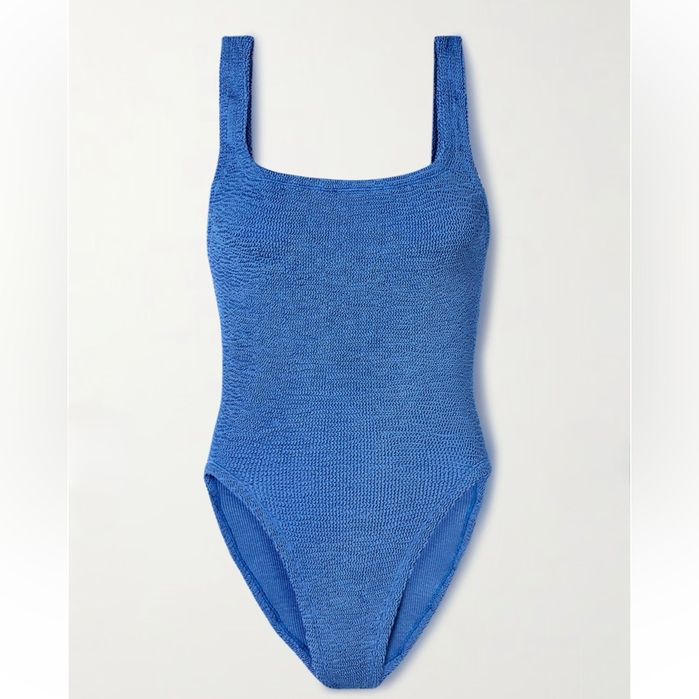 Hunza G Blue One Piece Swimsuit Colour Metallic Denim